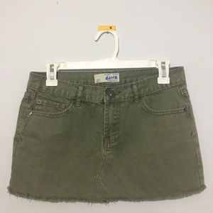 Olive green denim skirt